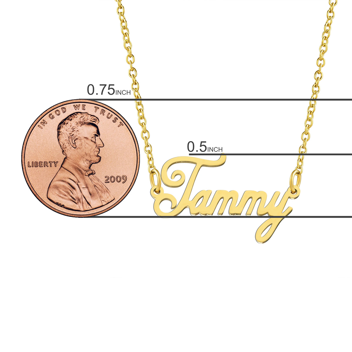 18K Gold Plated Stainless Steel Name Pendant Necklace E330