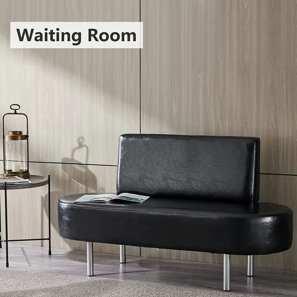 Black/Red Waiting Room Bench with Backrest L4758