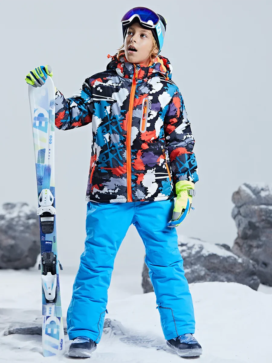 Blue Hooded Insulated Ski Suit X592527