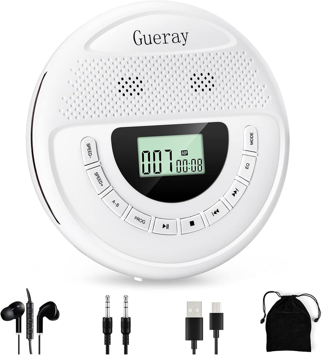 Black Portable CD Player with Dual Stereo Speakers J40160