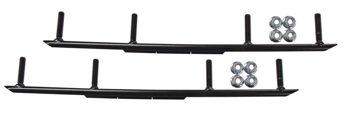 Yellow MTX Snowmobile Skis with 8" Round Bars Complete Kit T4610