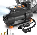 Portable 12V DC Air Pump Tire Inflator with Digital Pressure Gauge, LED Emergency Lights, Pack of 2 V591