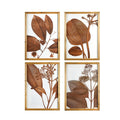 Wood Framed Orange Botanical Wall Decor (Set of 4 Designs) T6489