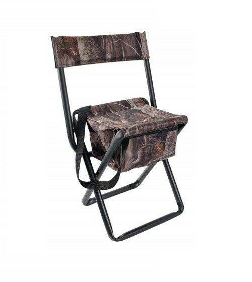 Camouflage Folding Stool Chair with Back & Pouch N33025