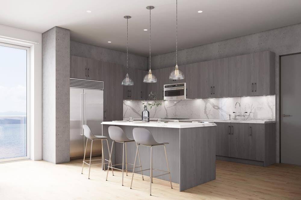 Grey Nordic Wood Finish Bridge Cabinet Y94461