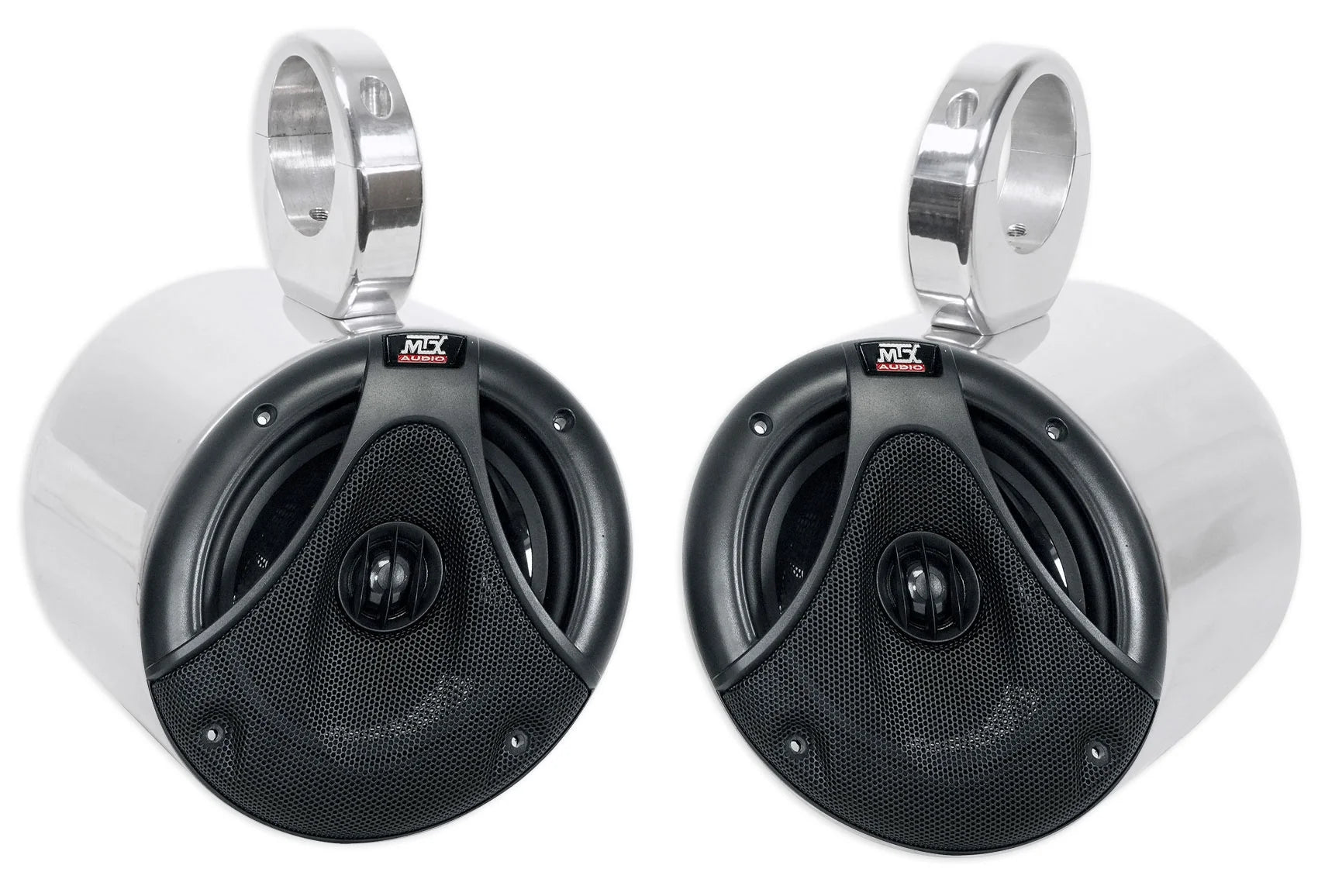 6.5" 150 Watt Silver Marine Boat Wakeboard Tower Speakers D407