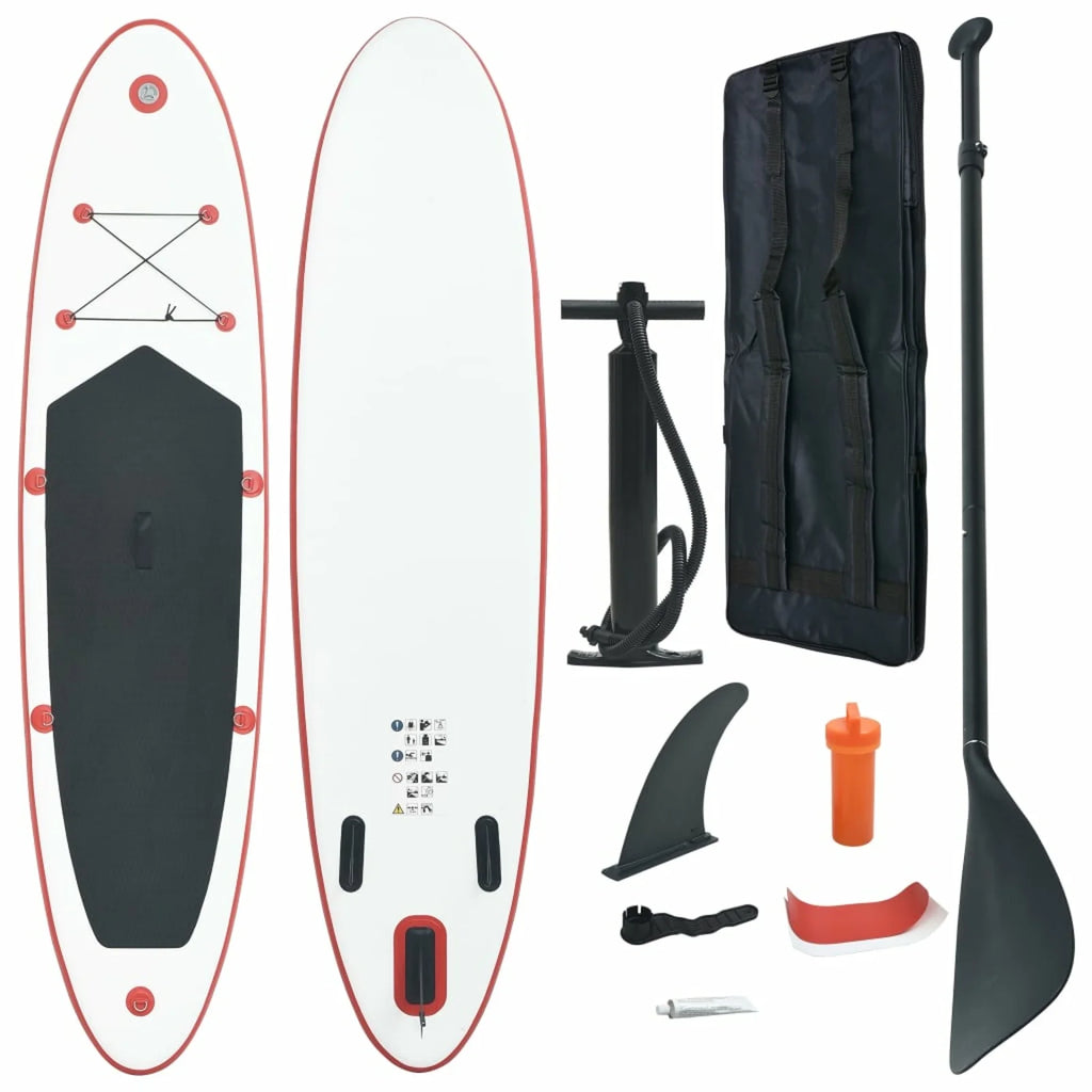 Inflatable Paddle Board Surfboard Red and White W244