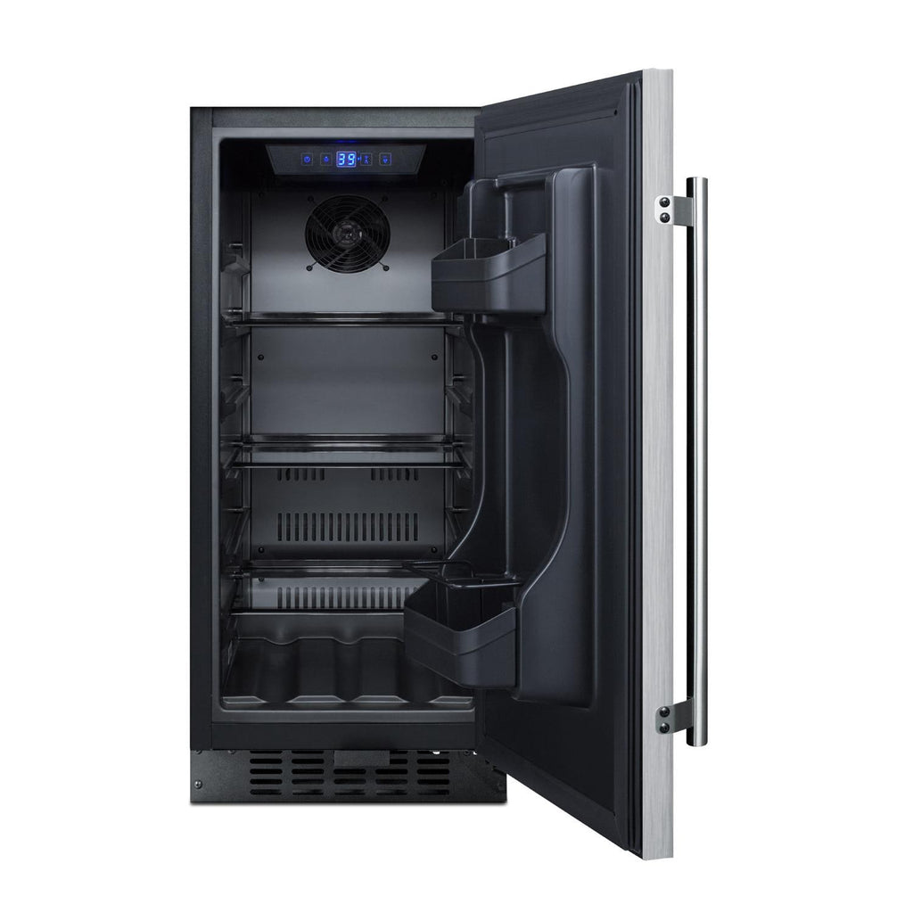 15-Inch 3.0 Cu. Ft. Commercial Outdoor Rated Compact Refrigerator - Stainless Steel B430