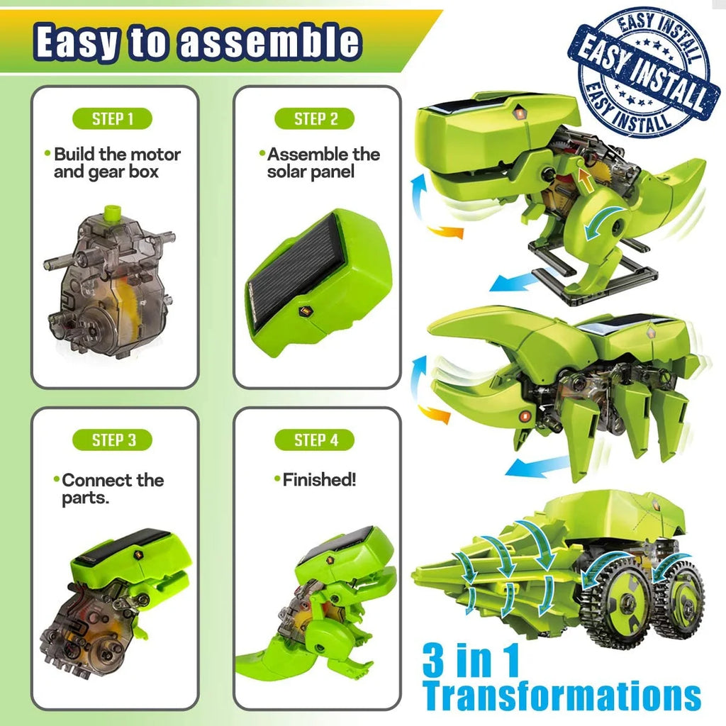 Solar Robot Kit 3-in-1 STEM Projects Robot Kit, Education Science Experiment Kit for Kids Aged 8-12 and Older F718372