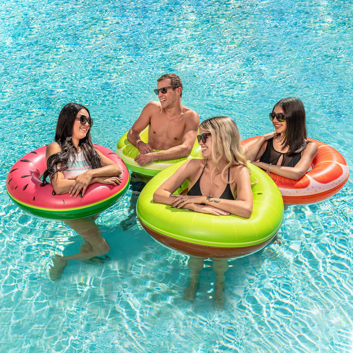 4 Pcs Inflatable Fruit Pool Floats C2408
