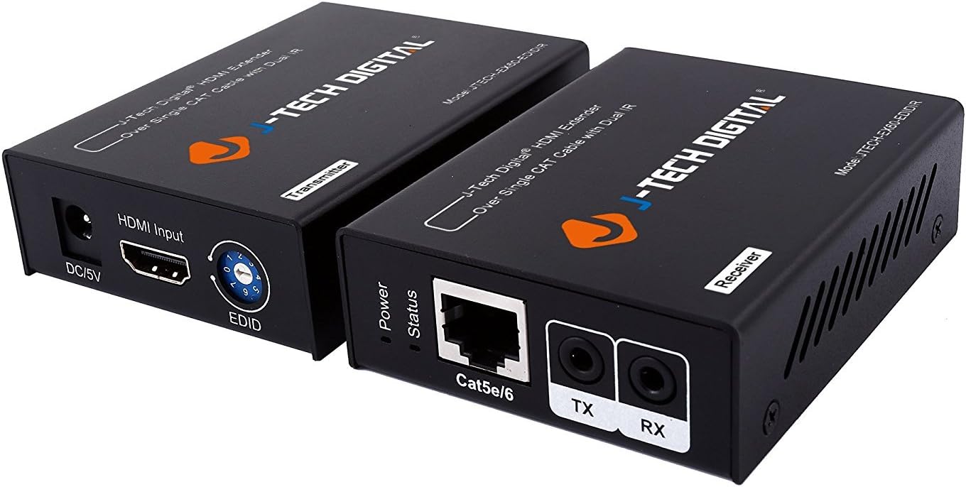 HDMI Extender by Single Cat 5E/6/7 up to 200ft with Dual IR and EDID Support Pack of 2 P842502