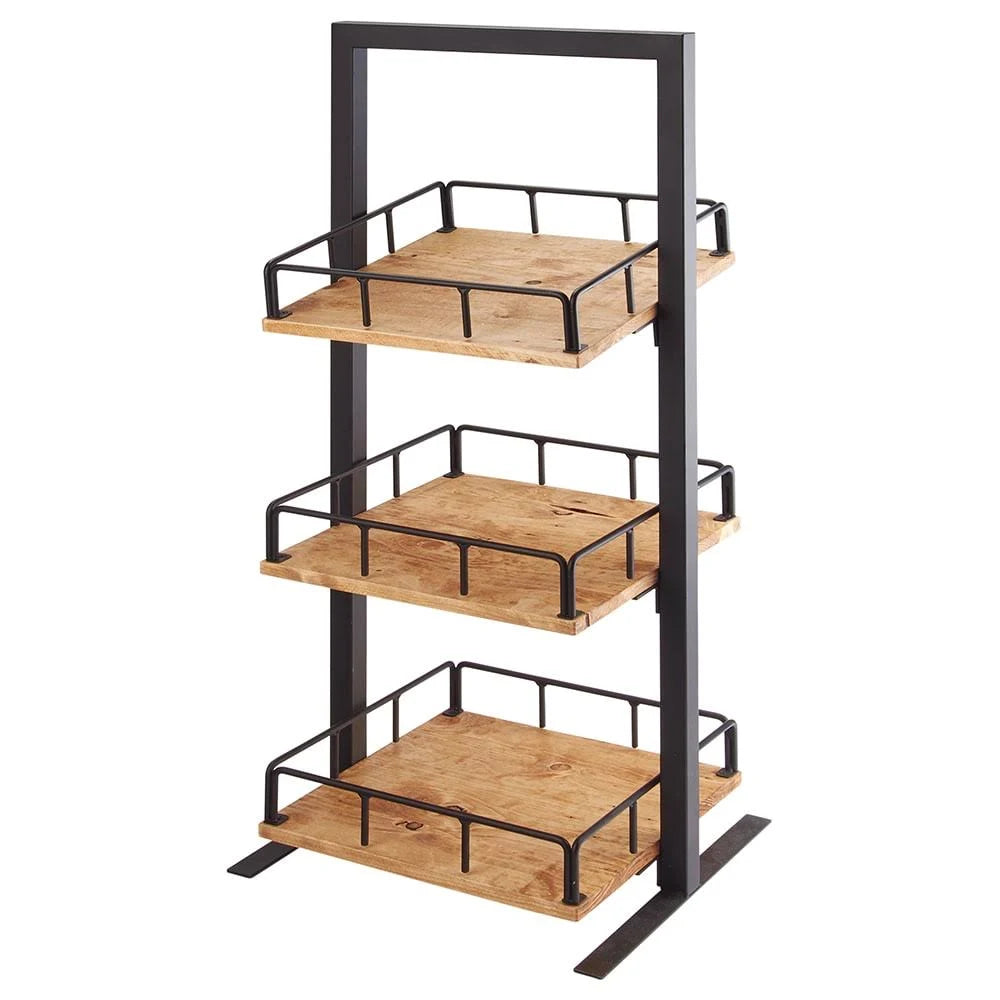 3-Tier Merchandiser Rack Black Brown I194832