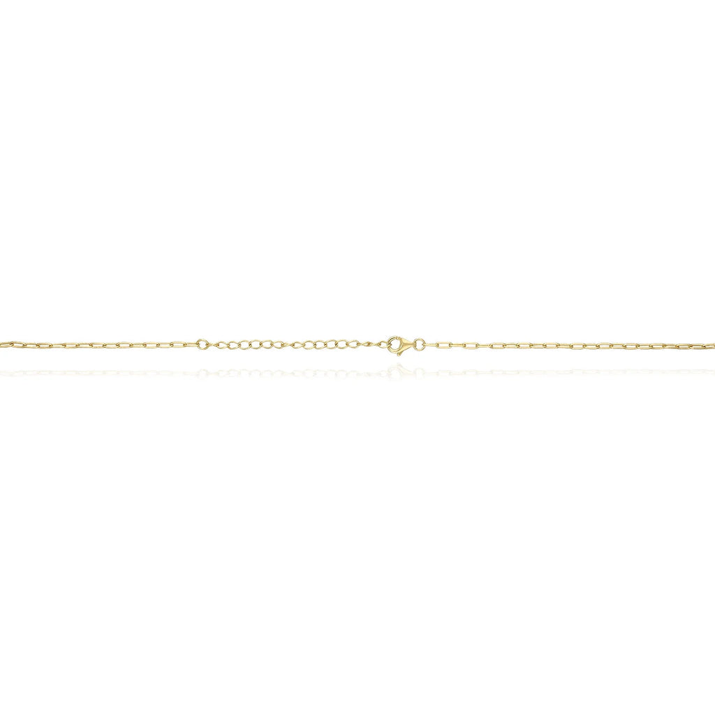 Gold Over Silver Paperclip Bar Pendant Necklace 16"-18" H58213
