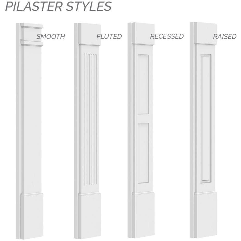 Raised Panel PVC Pilaster with Capital and Base (Pair) T621
