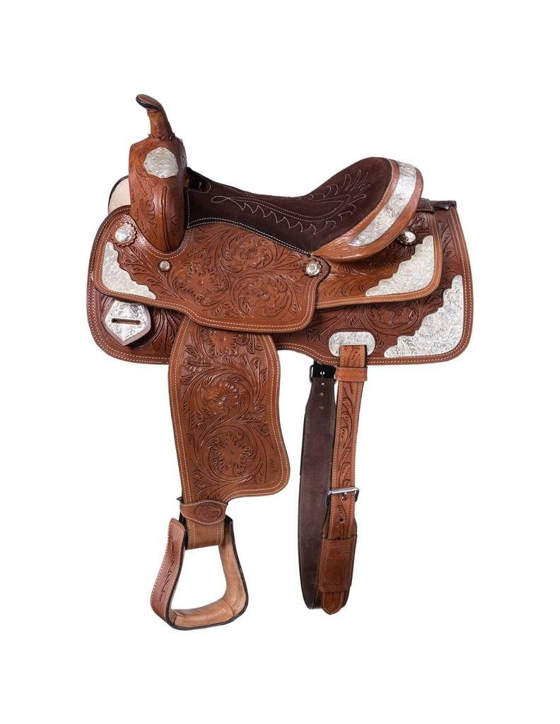 Miniature Western Saddle with Silver Accents U18839
