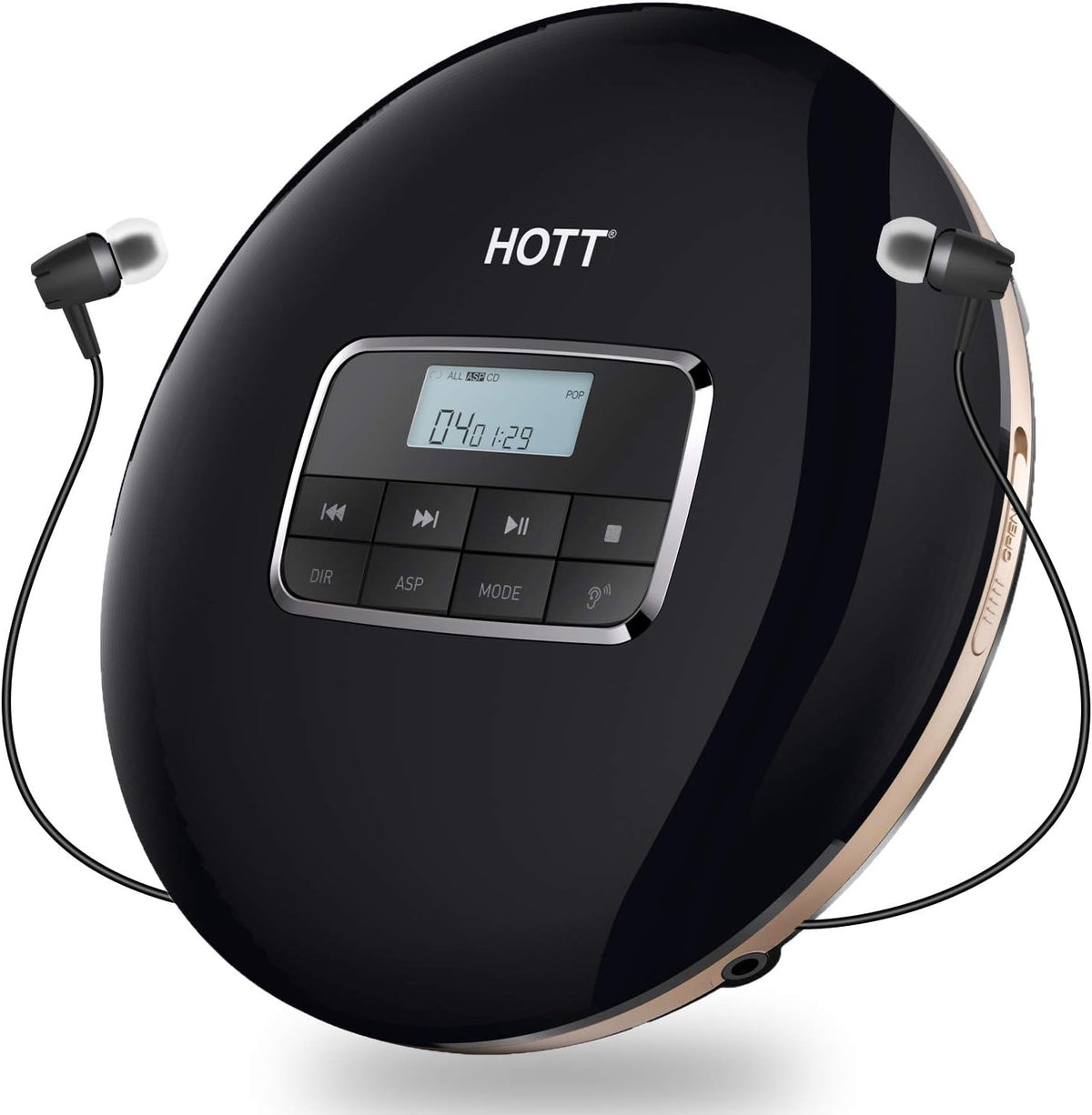 Portable CD Player with LCD Display Anti-Skip Headphones USB Cable Black Pack of 2 L82873