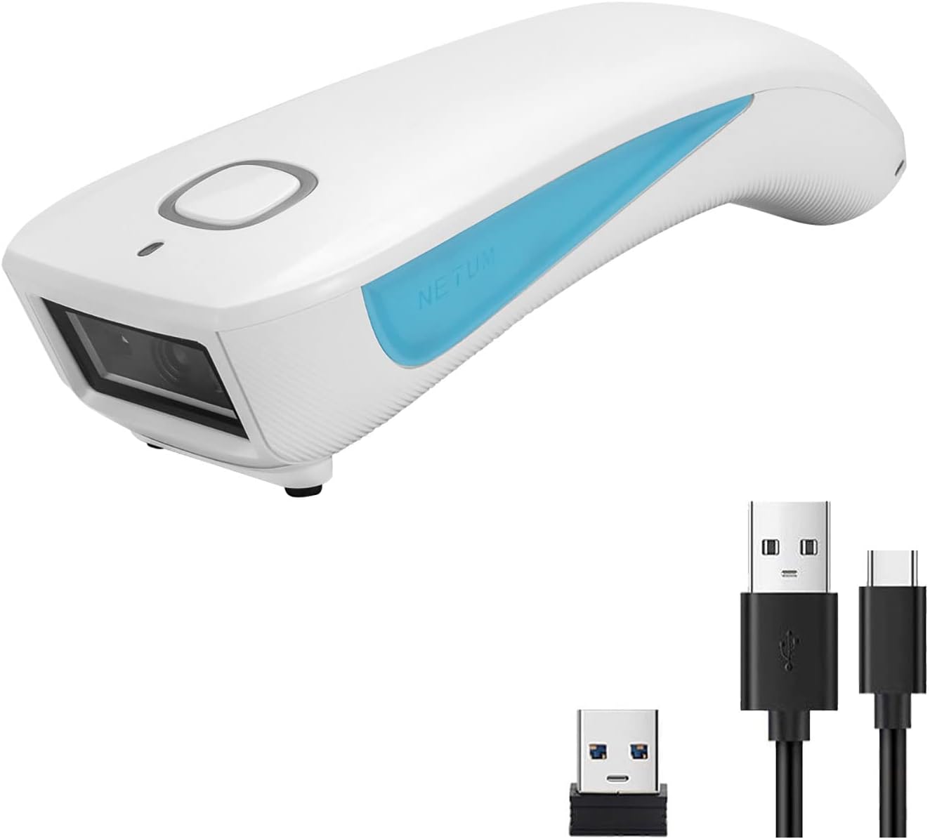 Mini Wireless 2D QR Barcode Scanner, Bluetooth Portable Pocket Bar Code Reader, White M433