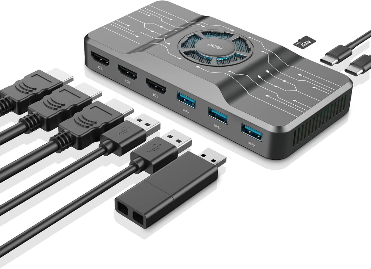 USB 3.0 Docking Station with RGB Cooling Fan K9678