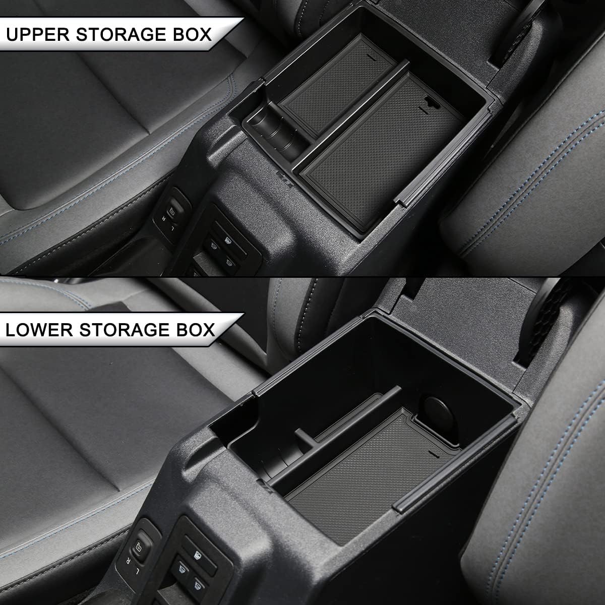 Central Armrest Storage Box Center Console Tray Organizer Pack of 2 W14935