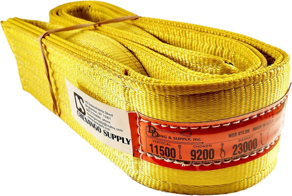 Nylon Lifting Slings, Eye & Eye, 4" x 8', 2 Ply, Pack of 2 R810