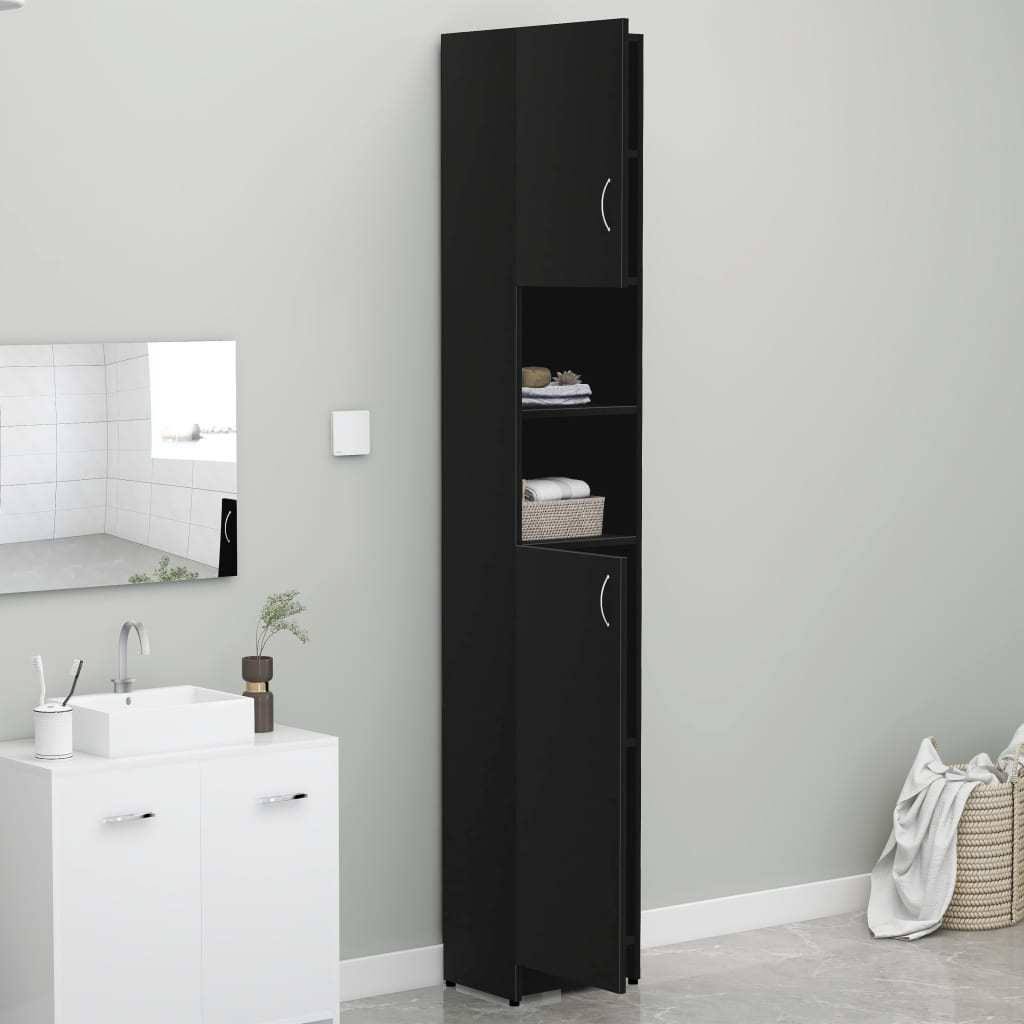 Black Chipboard Bathroom Cabinet A965