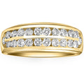 1 Ct Lab Grown Diamond Mens Double Row Wedding Ring 10k Yellow Gold G8764