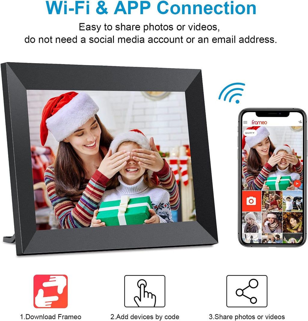 8 Inch Smart Digital Photo Frame with WiFi, IPS Touch Screen, 16GB Storage, Pack of 2 G457361