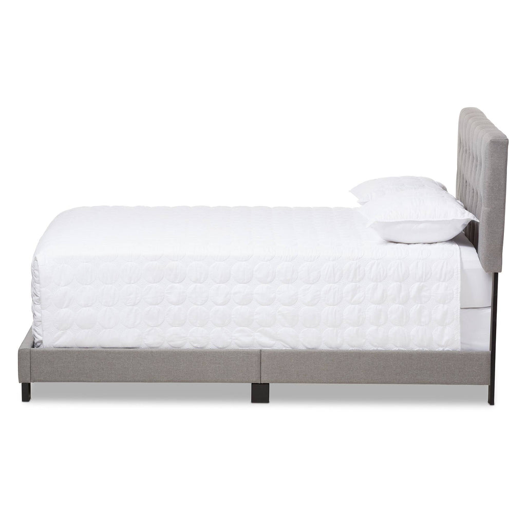 Light Grey Full Fabric Upholstered Bed K800487