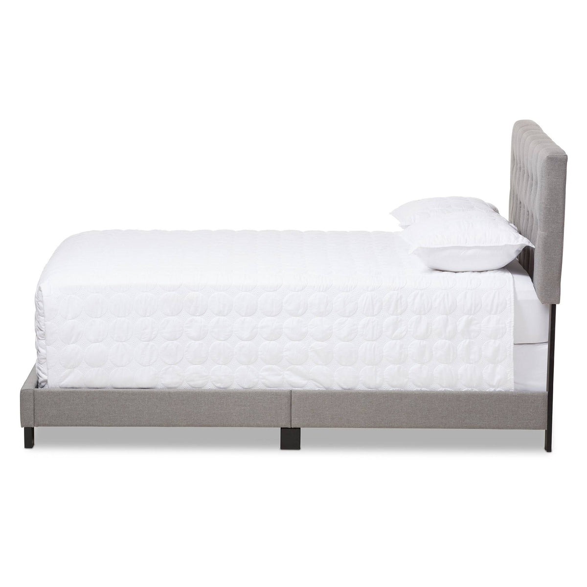 Light Grey Full Fabric Upholstered Bed K800487
