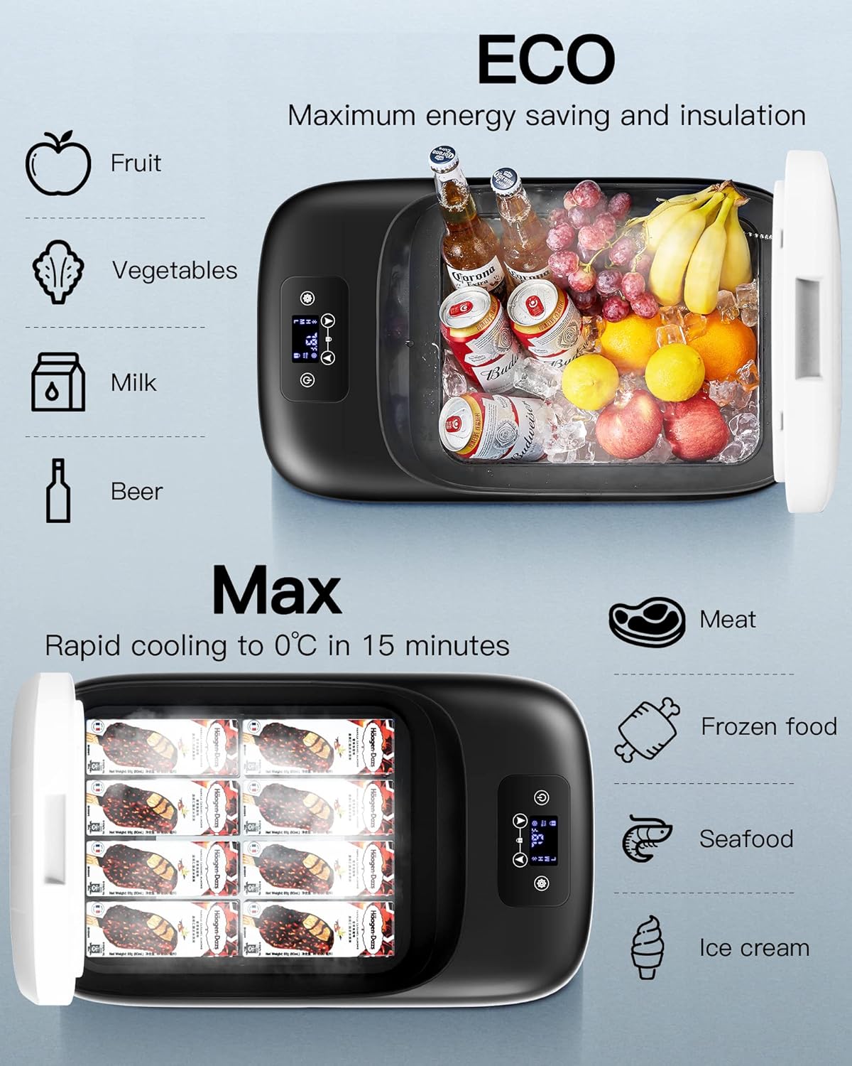 20 Quart Portable Car Refrigerator Freezer with APP Control E56756
