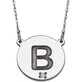 Sterling Silver Initial Disc Pendant Necklace, 20" C5366