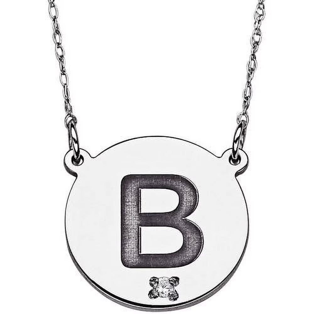Sterling Silver Initial Disc Pendant Necklace, 20" C5366