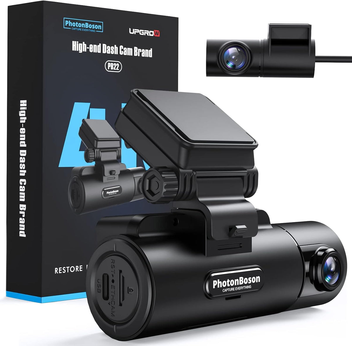 Dual Dash Camera with Front 4K Camera and Rear 2K Ethernet Camera D73290