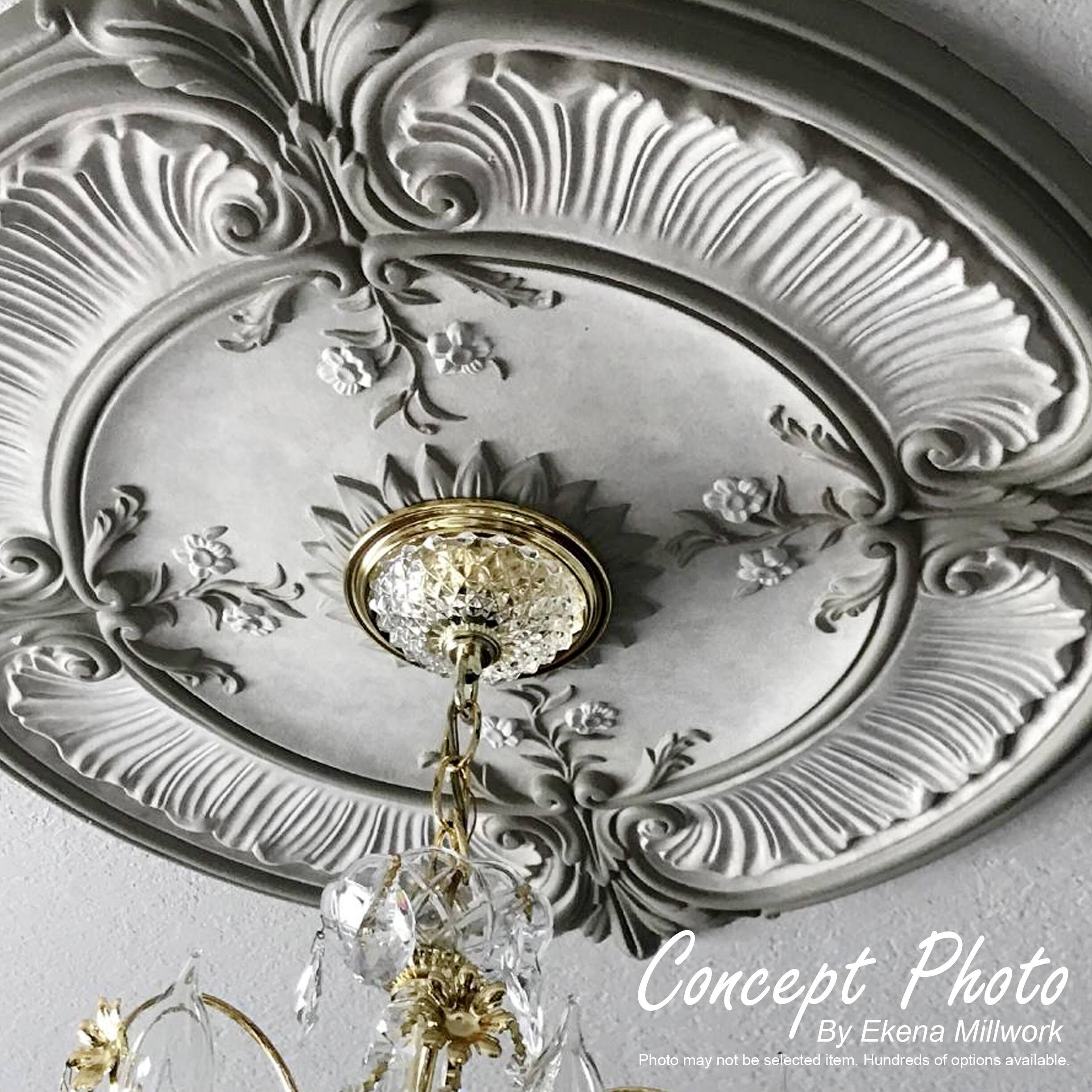 Oakleaf Ceiling Medallion Hand-Painted Iridescent Gold R3174