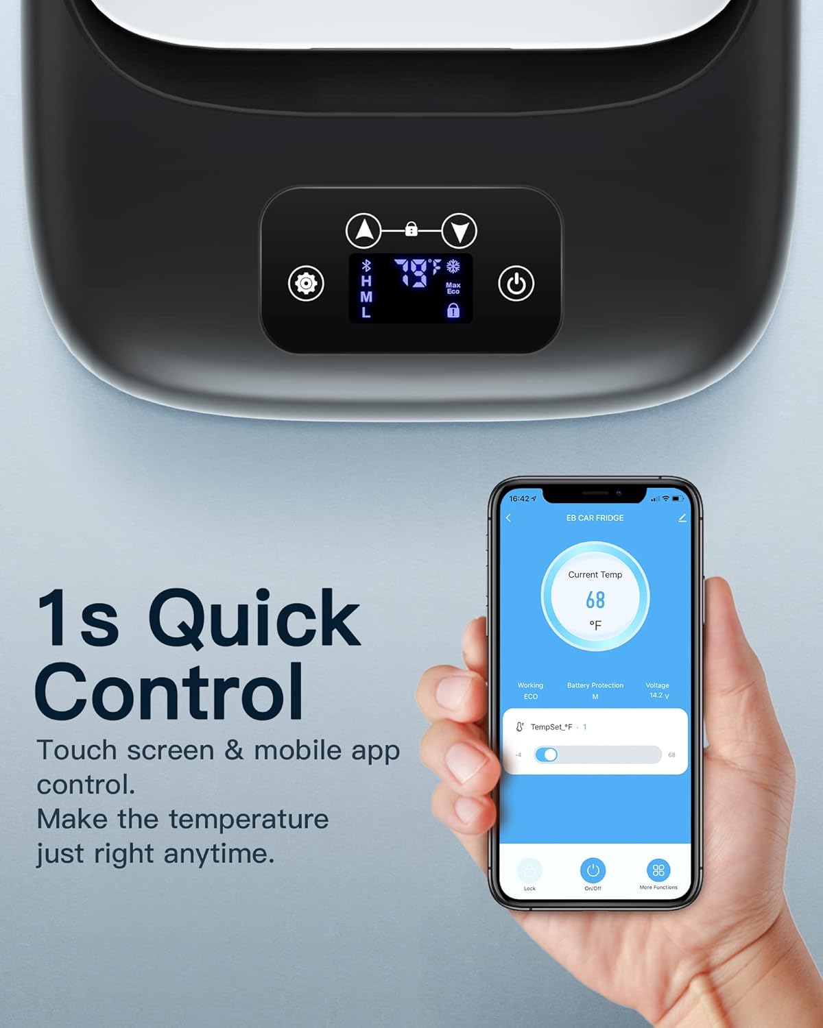 20 Quart Portable Car Refrigerator Freezer with APP Control E56756
