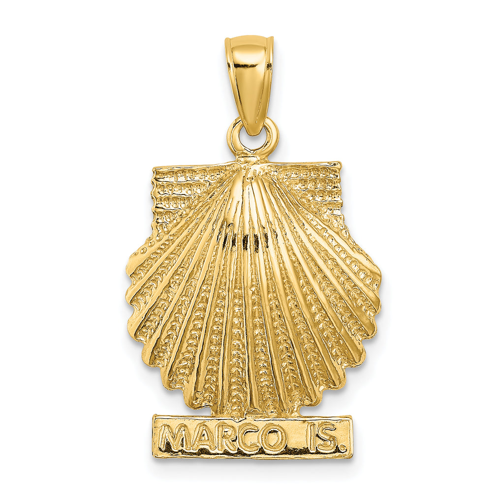 14k Yellow Gold Scallop Shell Charm Z971