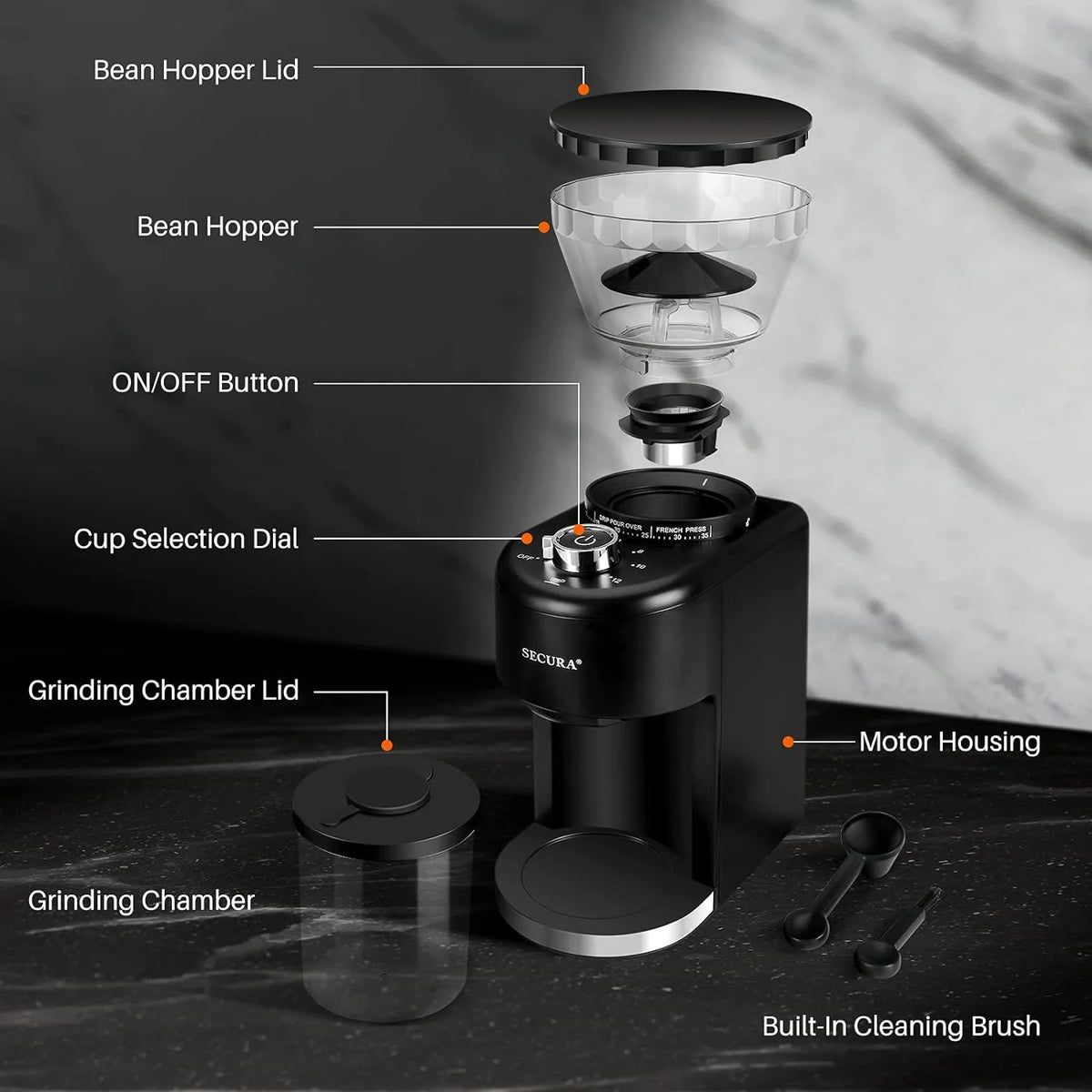 Open Box Conical Burr Coffee Grinder X2133