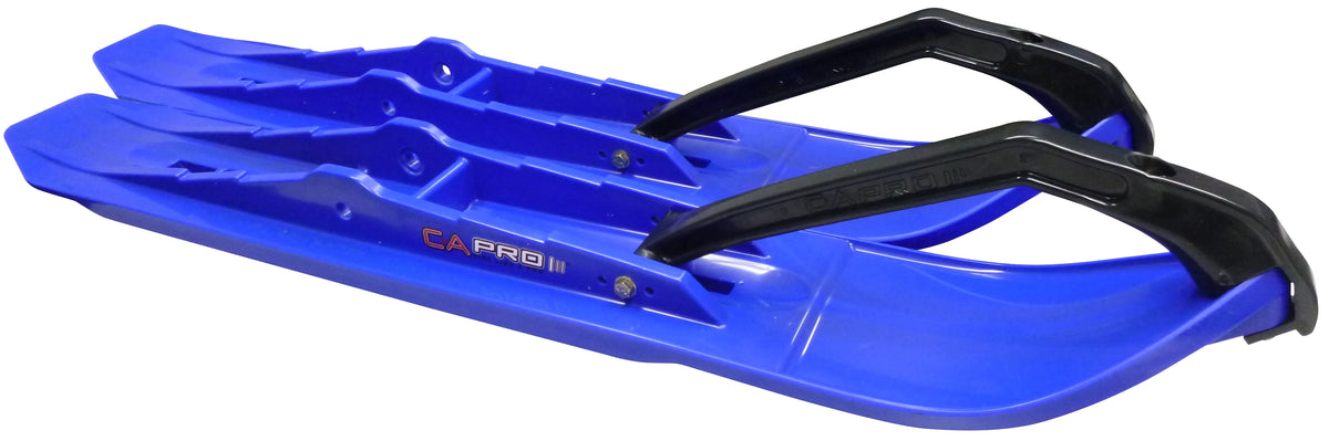 Blue XCS Snowmobile Skis with 8" Round Bars Complete Kit G8481
