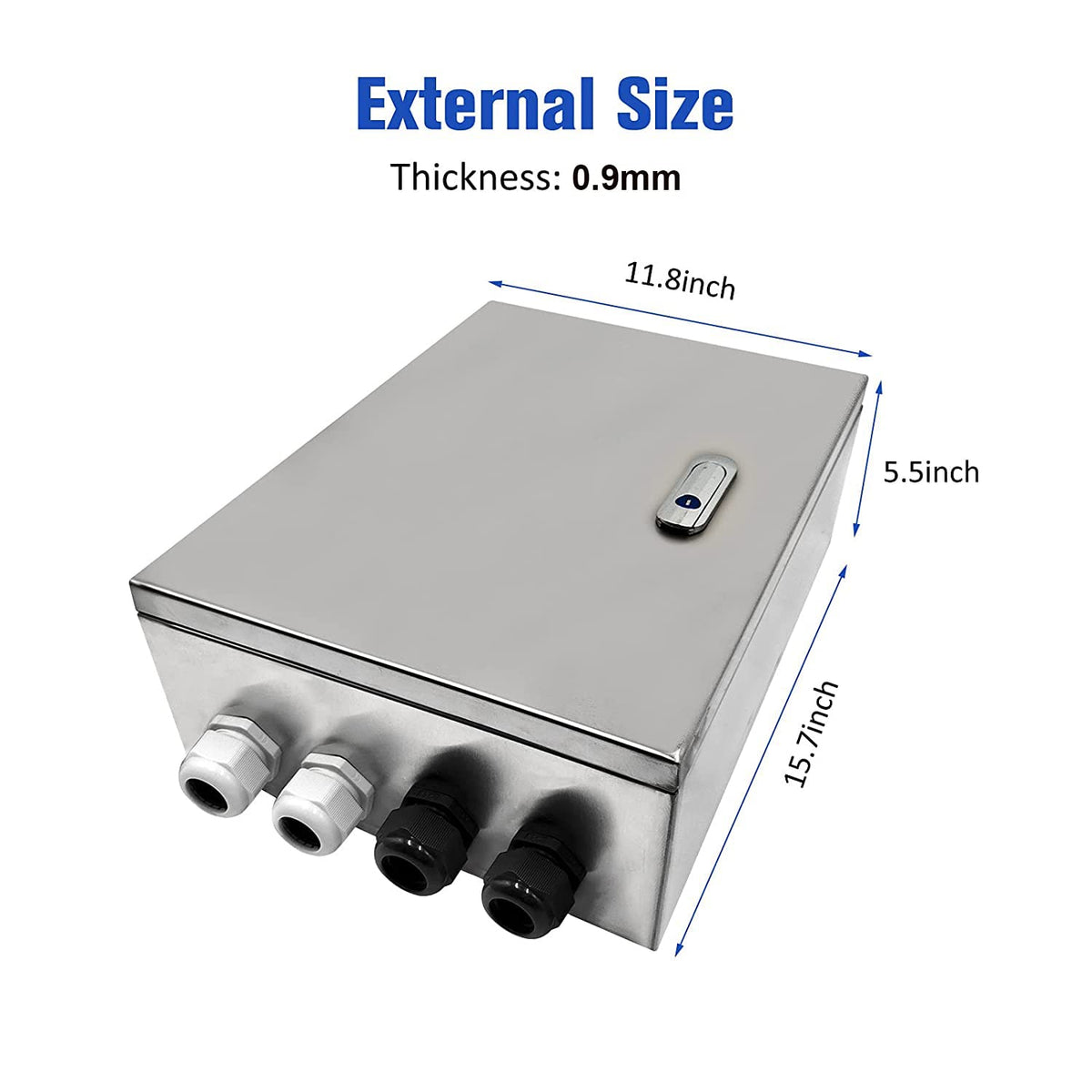 304 Stainless Steel IP65 Waterproof Junction Box with Lock (11.8x 9.8x 5.5) Z681770