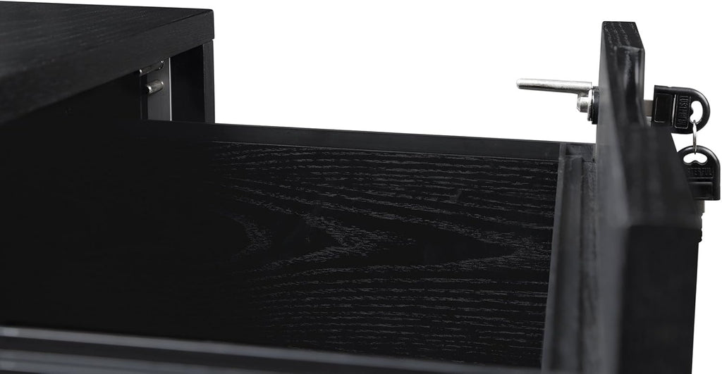 Black Oak 2 Drawer Mobile Filing Pedestal C685581