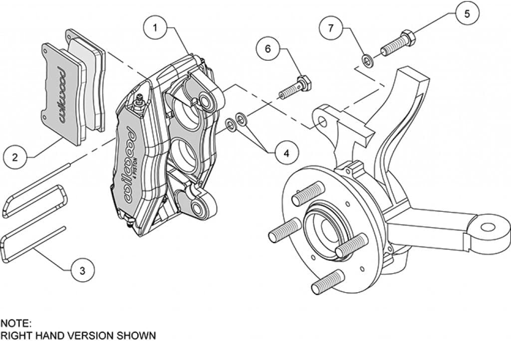 Red Front Brake Kit with Caliper & Pad K22484
