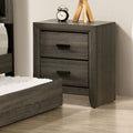 Grey Solid Wood 2-Drawer Nightstand B3655