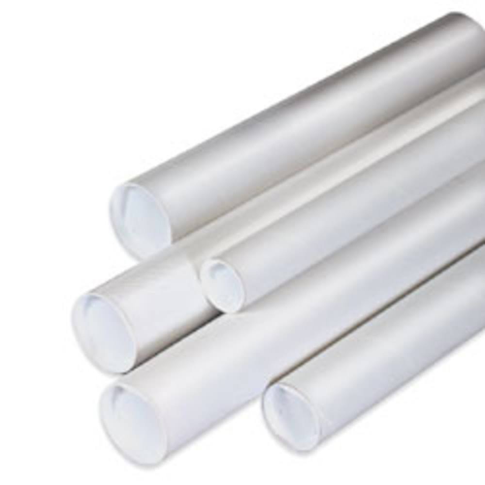 White Mailing Tubes with Caps E44809