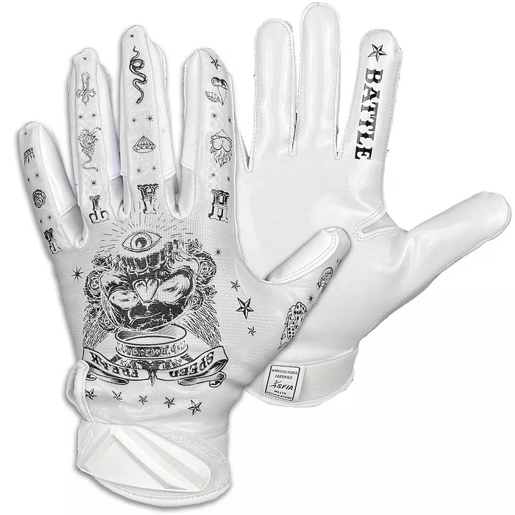 White Large Football Receiver Gloves L346204