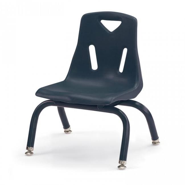 Yellow Stacking Chairs with Powder-Coated Legs, Set of 6 D62117