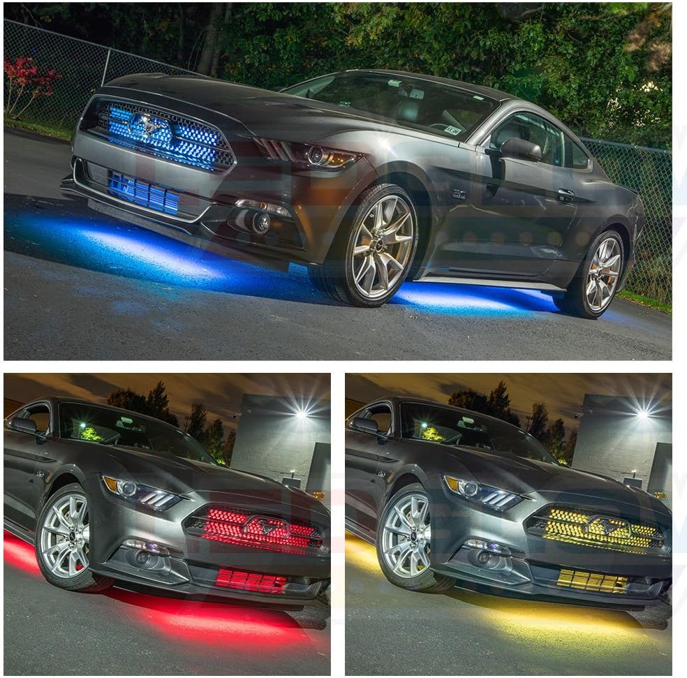 4pc Multi-Color LED Underbody Underglow Kit with Control Box & Remote N308797
