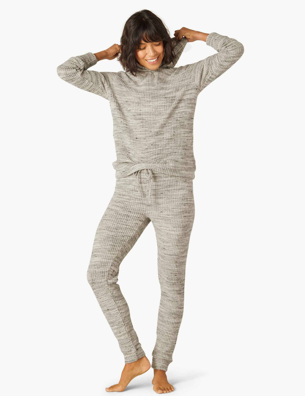 Cream Waffle Knit Sweatpant Z996477