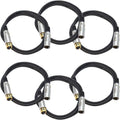 6 Pack 6 Foot Gold Plated Orange XLR Microphone Cable R49635