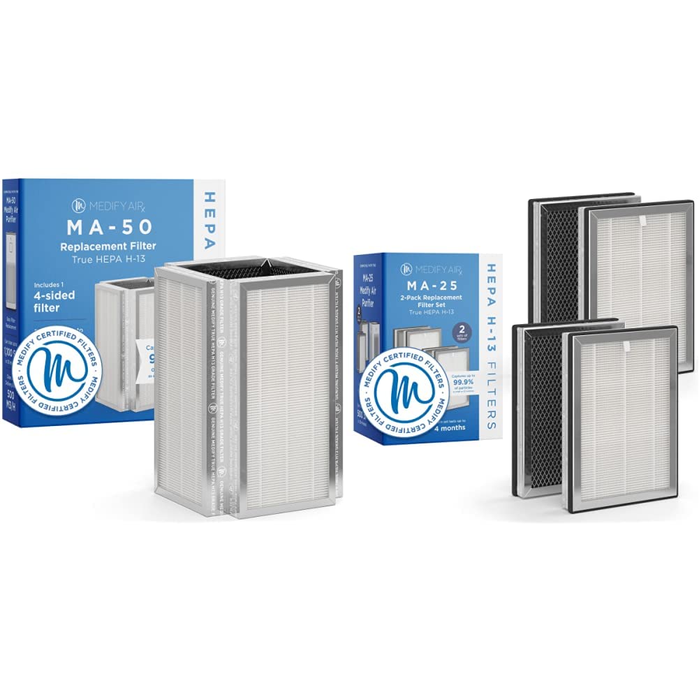 Medify MA-50 Genuine Replacement Filter 3 in 1 H13 HEPA 1-Pack Pack of 2 J178151