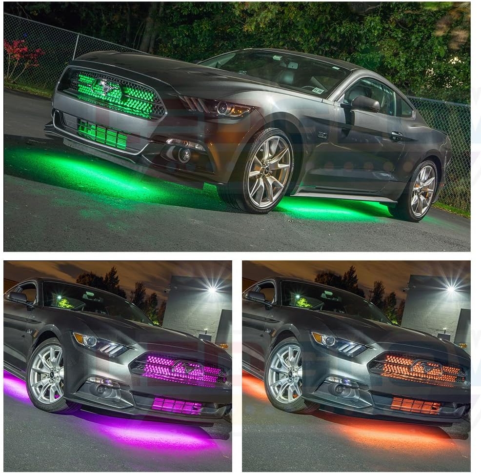 4pc Multi-Color LED Underbody Underglow Kit with Control Box & Remote N308797